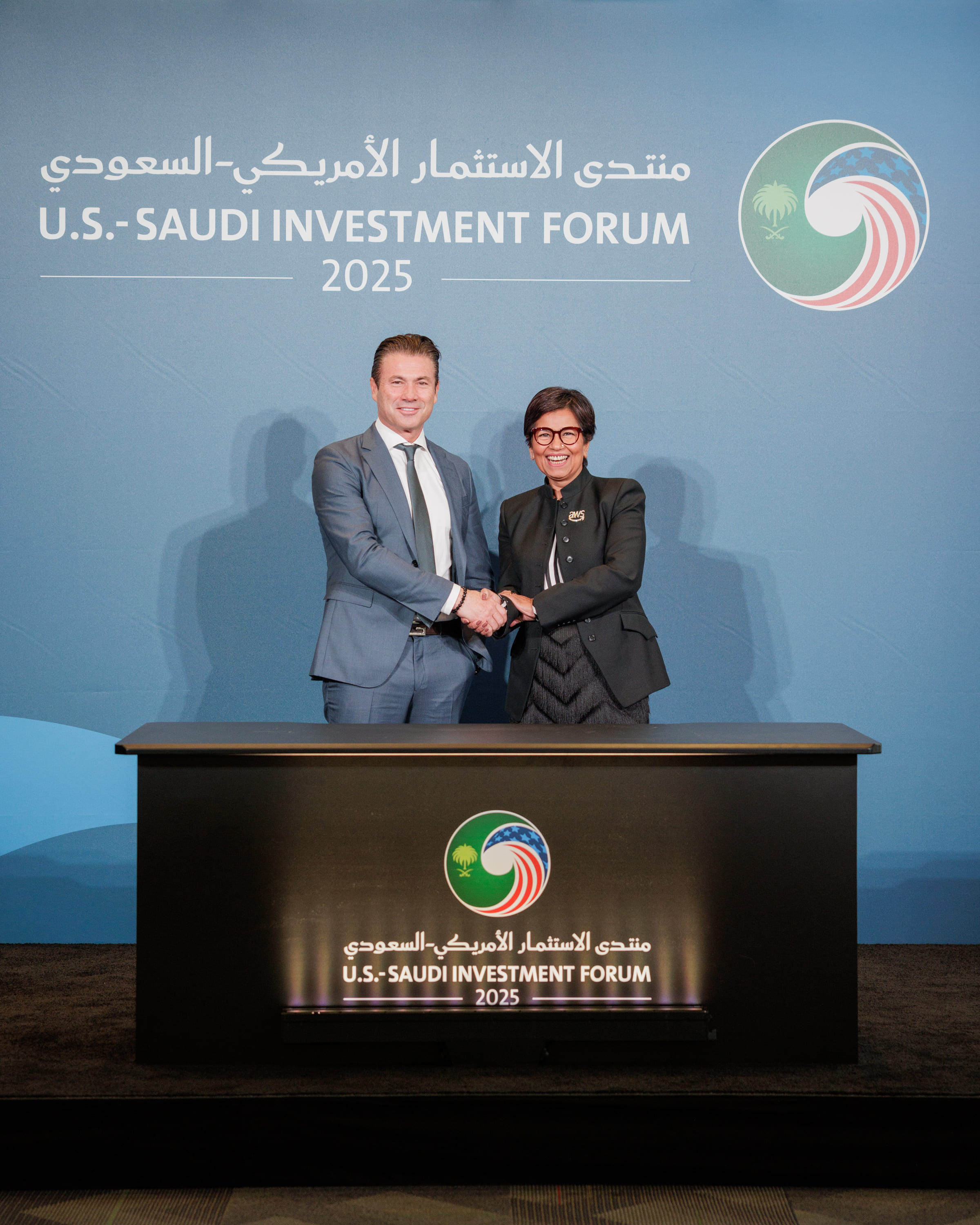 Tanuja Randery a Tareq Amin, CEO Humain